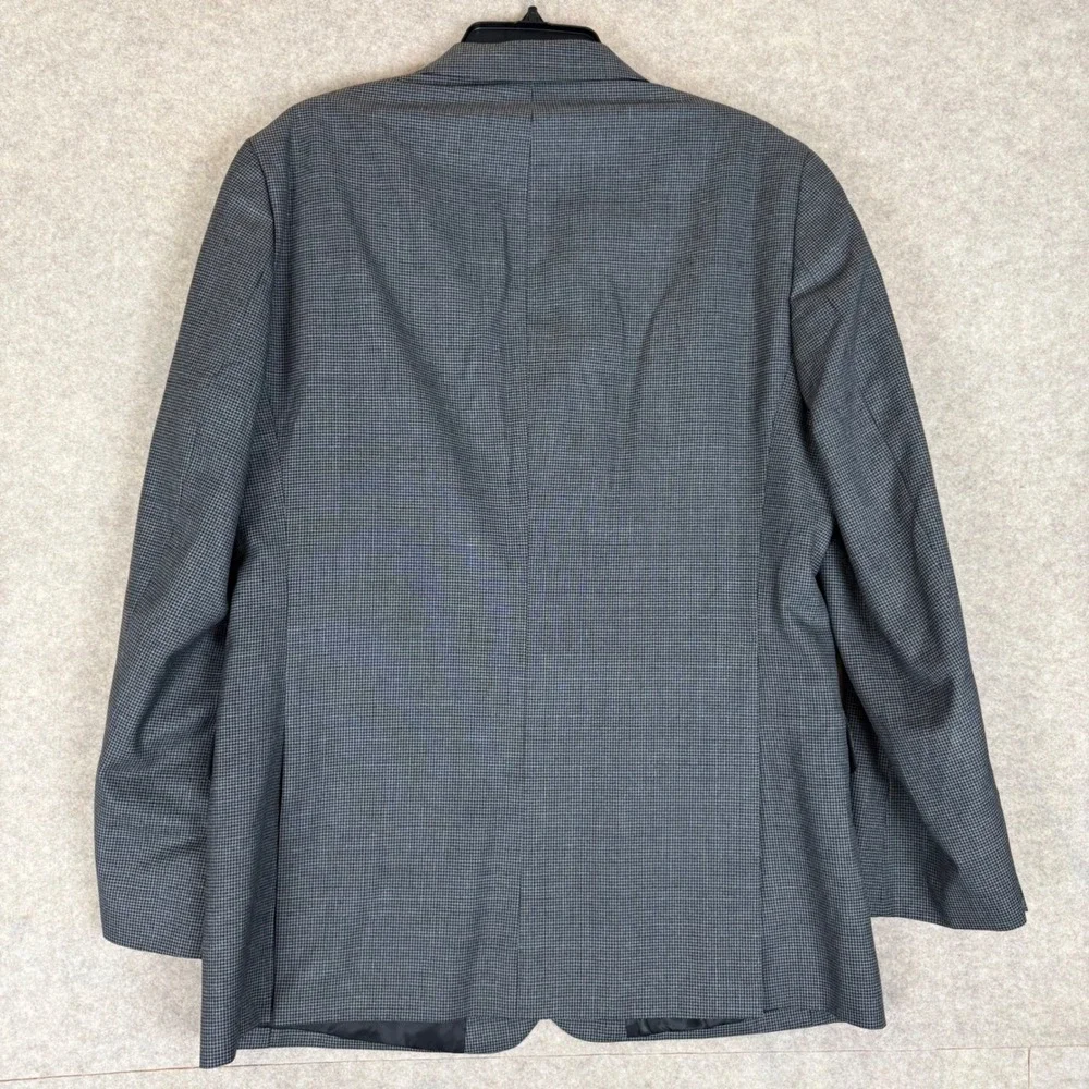 Stafford Blazer 42 Reg Travel Classic Fit Grey Micro Houndstooth Sport Coat